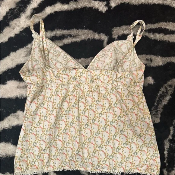 Dior White Floral Silk Camisole Top (Print on 2005 Runway Galliano) - Picture 3 of 4